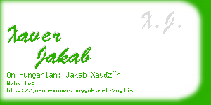 xaver jakab business card